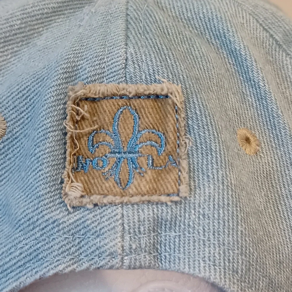 Sun Products Hat Unisex Adult Blue New Orleans Denim Fleur-de-Lis Souvenir Cap